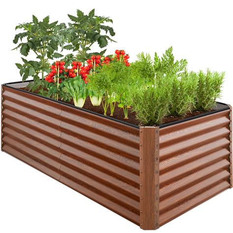 sheet metal flower box|elevated metal planter box.